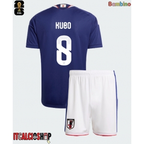 Giappone Takefusa Kubo #8 Prima Maglia Bambino Mondiali 2026 Manica Corta (+ Pantaloni corti)